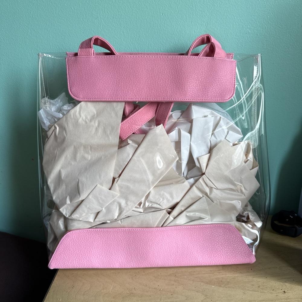 Pink Transparent Tote Bag